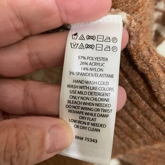 Tahari Aztec Print‎ Open Front Cardigan Sweater Womens XS Boho Oversized - Picture 6 of 9